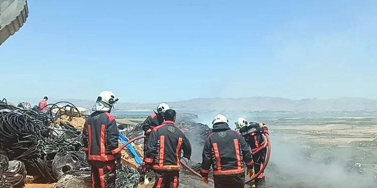 Malatya’da şantiyede korkutan yangın