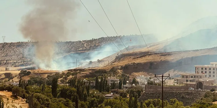Silopi’de anız yangını, alevler 15 dönümü sardı