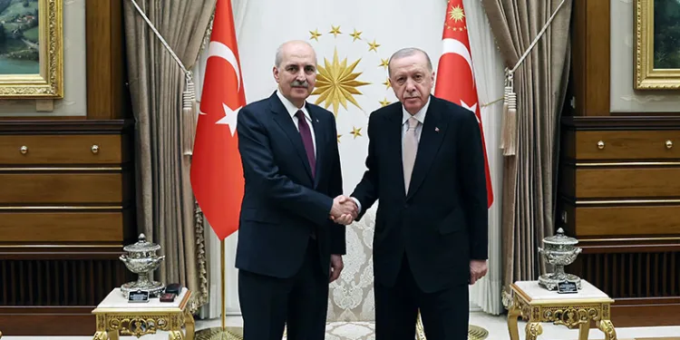 Cumhurbaşkanı Erdoğan, TBMM Başkanı Kurtulmuş’u kabul etti