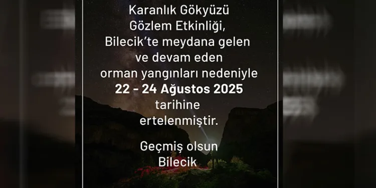 Harmankaya Kanyonu Karanlık Gökyüzü Gözlem etkinliği ertelendi