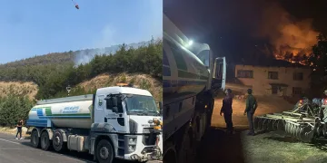 İnegöl Belediyesi, yangın bölgesine destek için harekete geçti