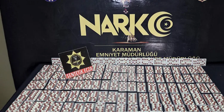 Karaman’da bin 752 adet uyuşturucu hap ele geçirildi