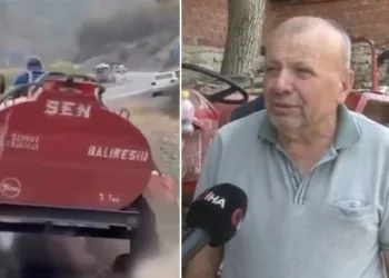 Patlak lastikle su taşıyan çiftçi: “Traktörüm gitse üzülmezdim”