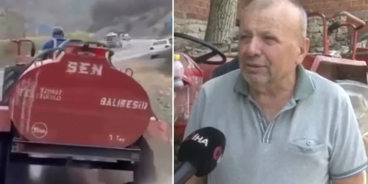 Patlak lastikle su taşıyan çiftçi: “Traktörüm gitse üzülmezdim”
