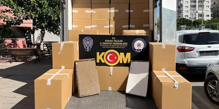 Adana’da 17 milyon TL değerinde kaçak sigara ele geçirildi