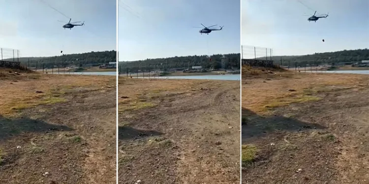 Yangına müdahale eden jandarma pilotundan büyük ustalık