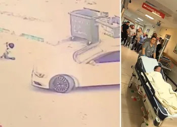 Bursa’da scootera binen çocuğun üzerinden otomobil geçti
