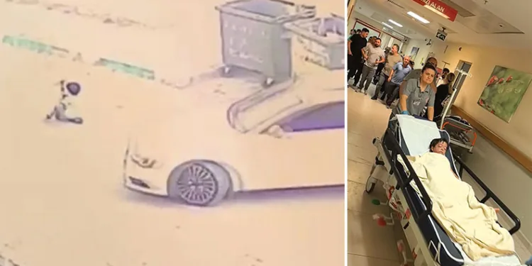 Bursa’da scootera binen çocuğun üzerinden otomobil geçti