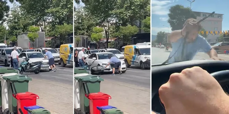 Bursa’da yol verme tartışması: Sileceği kırıp cama yumruk attı