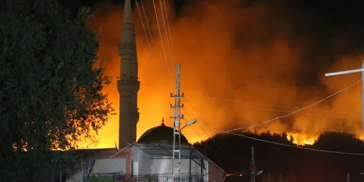 Hatay Dörtyol’da orman yangını sürüyor