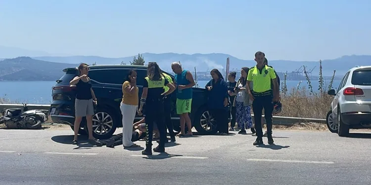 Motosikletinin kontrolünü kaybeden sürücü, kaza yaptı