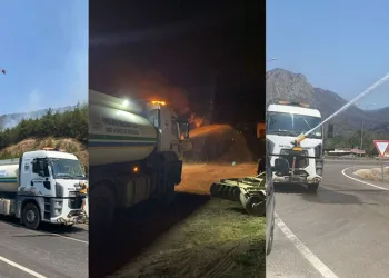 İnegöl Belediyesi’nden yangın bölgesindeki söndürme çalışmalarına destek