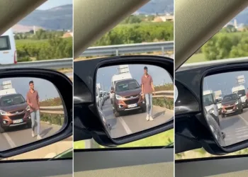 Bursa’da emniyet şeridi işgaline yürüyerek dur dedi