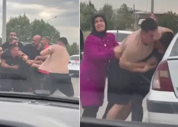Bursa’da yol verme kavgası kamerada