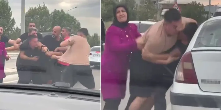 Bursa’da yol verme kavgası kamerada