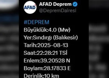 Balıkesir’de 4 büyüklüğünde deprem