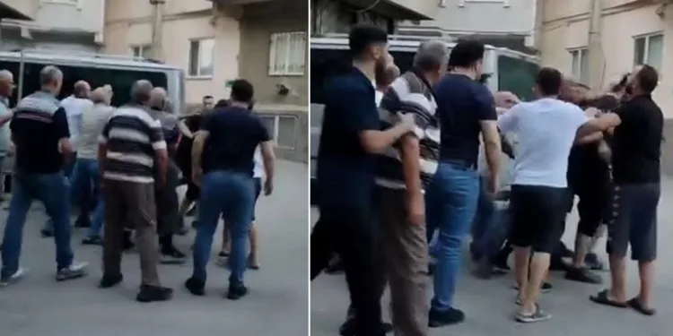 Bursa’da kalabalığın ortasında tekme tokat dövdüler