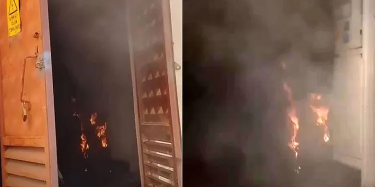 Aşırı yüklenme yapılan trafo alevlere teslim oldu