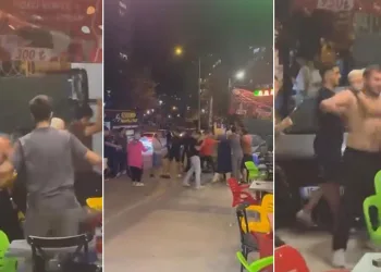 Bursa’da esnaf kavgasında sandalyeler havada uçuştu