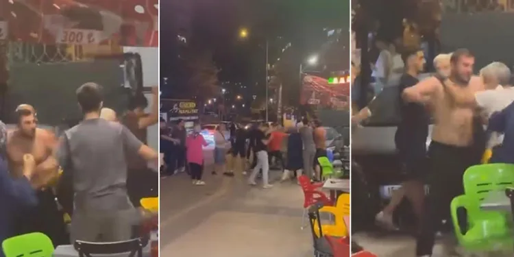 Bursa’da esnaf kavgasında sandalyeler havada uçuştu