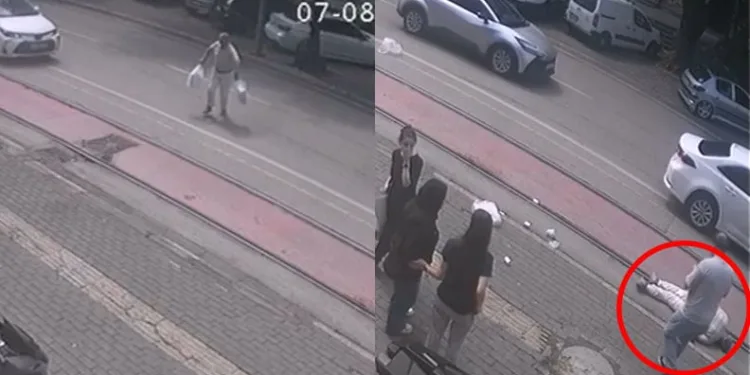 Market alışverişinden çıktı, hastanelik oldu: Kaza anı kamerada