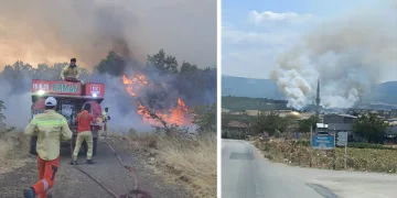 Bursa Nilüfer Başköy’de yangın çıktı