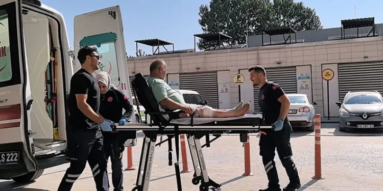 Bursa’da spiralle bacağını kesen işçi hastaneye kaldırıldı