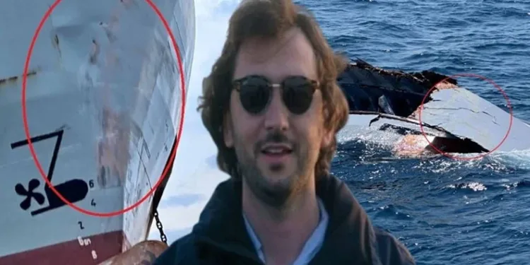 Parçalanan yatla kuru yük gemisindeki boya kalıntıları eşleşti
