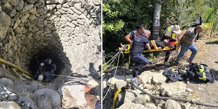 Hatay’da 7 metre derinliğindeki kuyuya düşen kadın kurtarıldı