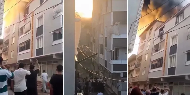 Bursa’da yangın: Torununu kurtarmak için balkondan attı