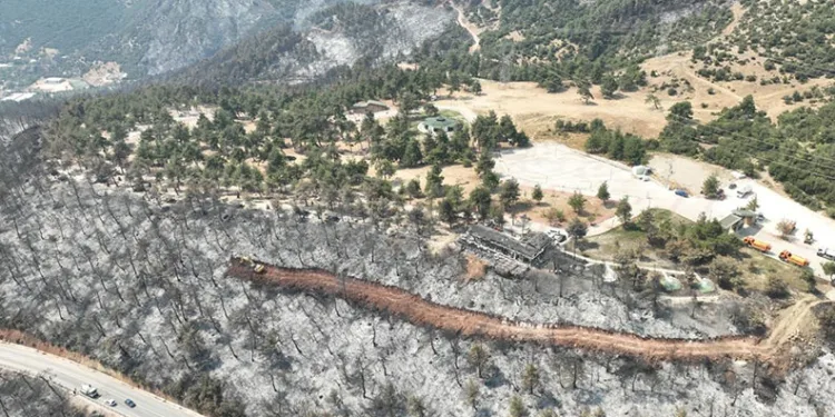 ‘İlk dersim yeşil vatan’ yanan ormanda gerçekleşti