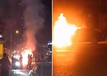 Bursa’da seyir halindeki araç alev topuna döndü