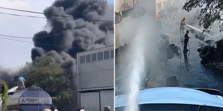 İzmir’de lastik tamircisinde yangın kontrol altında