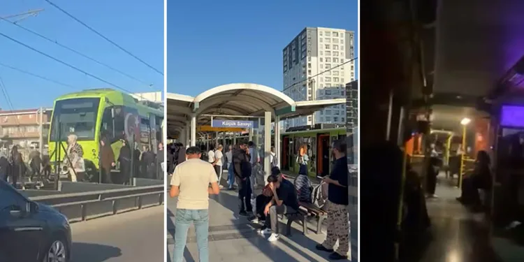 Bursa’da metro durdu, vatandaşlar raylardan yürüdü