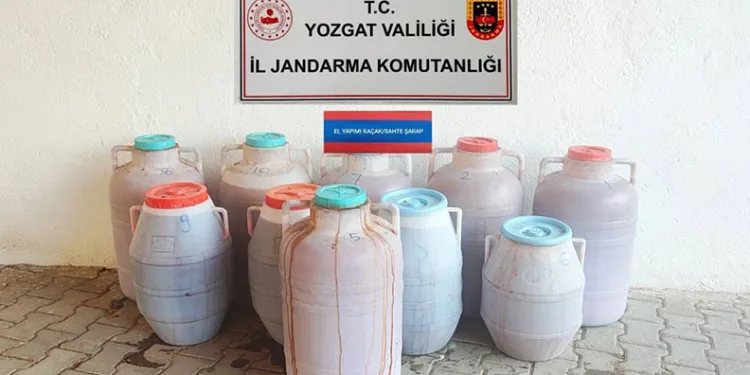 Yozgat’ta 471 litre kaçak içki ele geçirildi