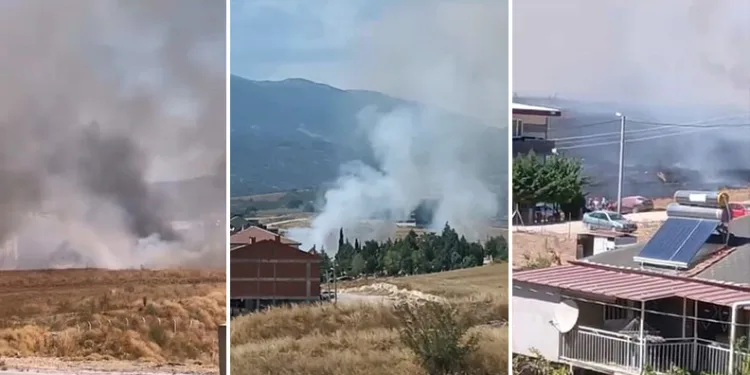 İnegöl’de anız yangını