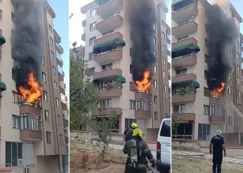 Bursa’da 7 katlı apartmanda korku dolu anlar