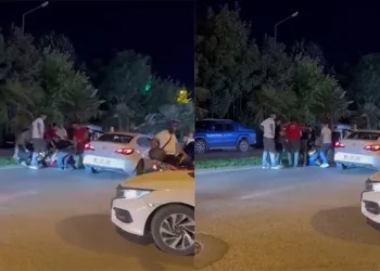 Bursa’da yol verme tartışması kavgaya dönüştü: O anlar kamerada