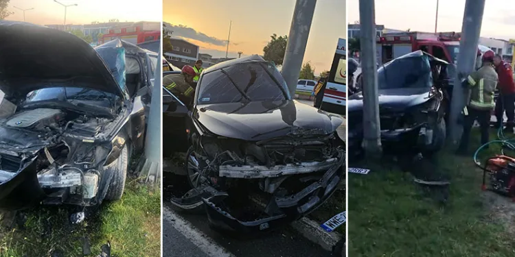 Bursa’da direğe çarpan aracın sürücüsü ağır yaralandı