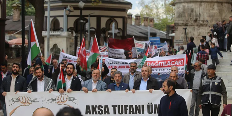 Bursa’da Filistin’e destek yürüyüşü