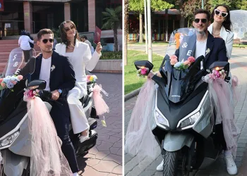 Bursa’da motosikletli düğün konvoyu
