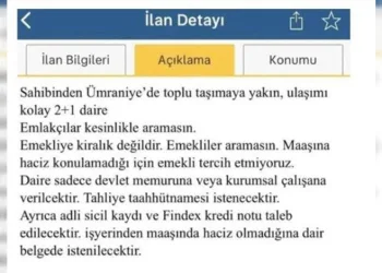“Emekliye kiralık değildir” ilanına ceza