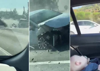 Maganda dehşeti: Bebekli otomobili sıkıştırdı