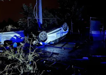 Bursa’da kontrolden çıkan otomobil takla attı; 2 yaralı
