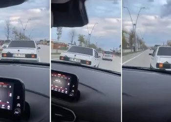Bursa’da bir otomobil tartıştığı sürücünün önünü kesti