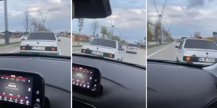 Bursa’da bir otomobil tartıştığı sürücünün önünü kesti