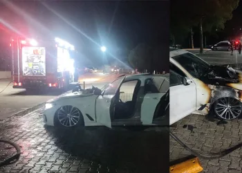 Mudanya Devlet Hastanesi otoparkında araç yangını