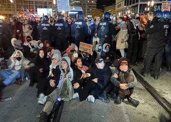 Berlin’de Sumud Filosu’na destek gösterisi