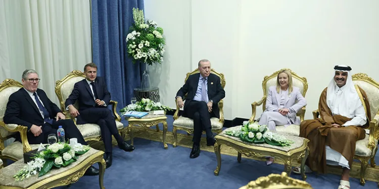 Cumhurbaşkanı Erdoğan’dan Fransa, İngiltere, İtalya ve Katar liderleriyle toplantı