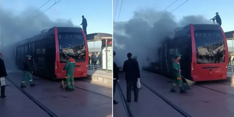 Bursa’da İpek Böceği tramvayında yangın paniği